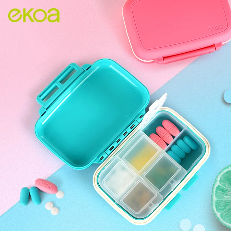 

ekoa PP Portable Weekly Tablet Medicine Box Pill Case Candy Organizer Food Holder Jewelry Sealed Waterproof 6 Lattice