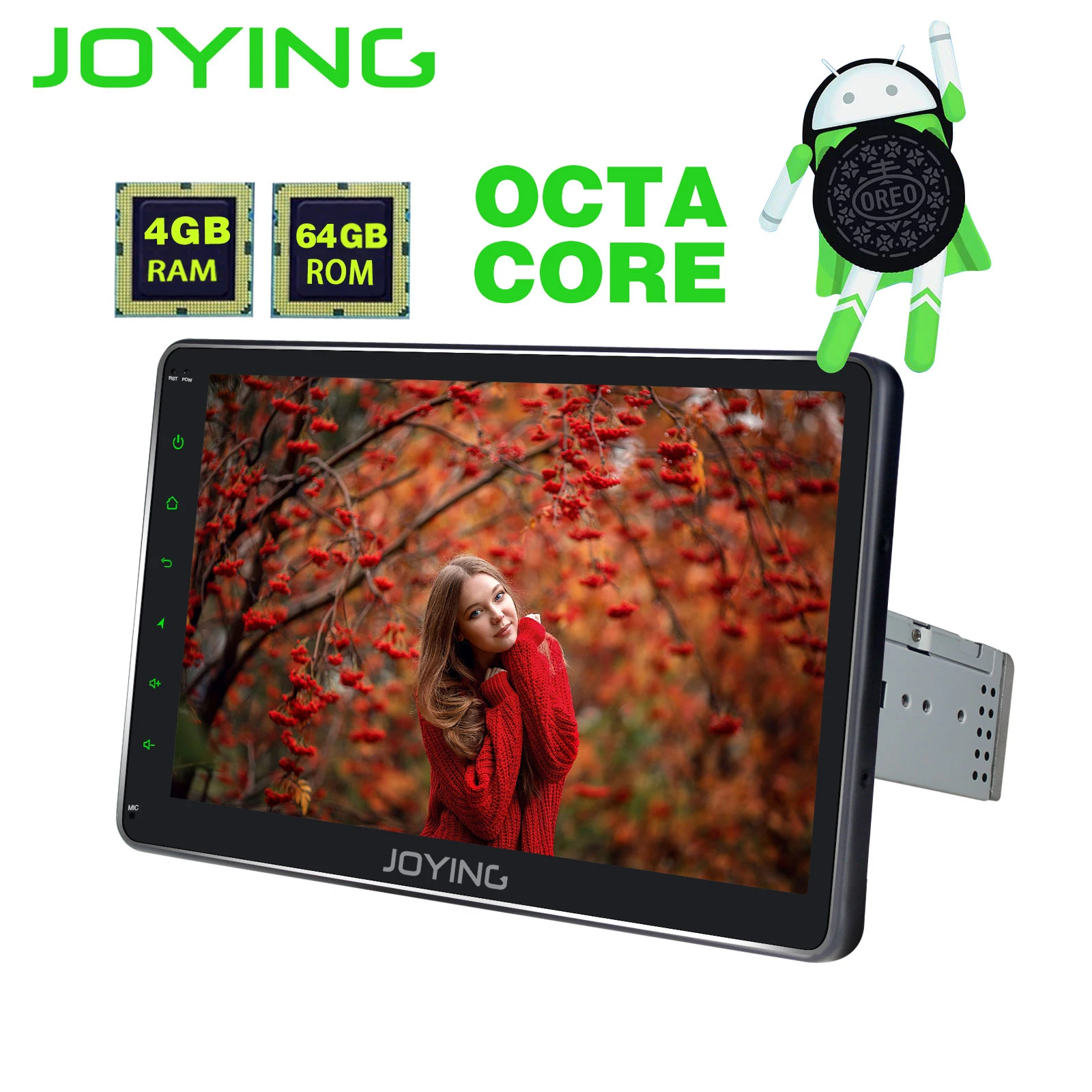 JOYING 10.1 inch IPS touch Screen Android 8.1 Octa Core Car radio player 4GB+64GB support SIM Card