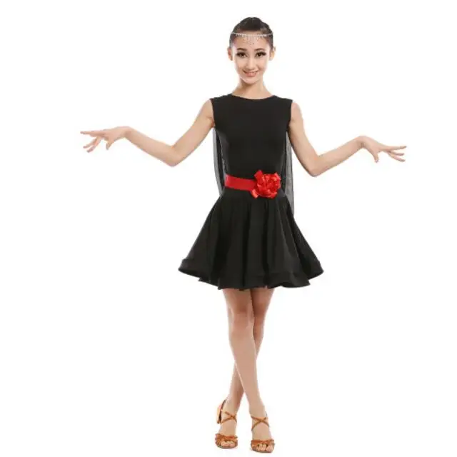 Детские Профессиональные Платья для латинских танцев, платья для бальных танцев для девочек, детские костюмы для румбы-ча - Цвет: Style 2