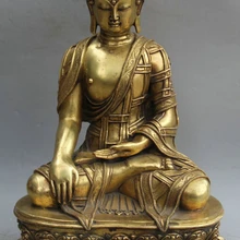 USPS в США S2404 1" Тибет Буддизм Бронзовый 24 К Золото Свинка Сиденья Шакьямуни Будда Амитабха Статуя