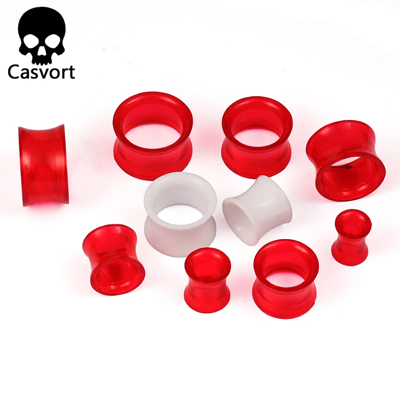 

Casvort cheap price acrylic ear gauges plugs and tunnels piercing stretchers earrings tunnels jewelry pair selling 2pcs lot