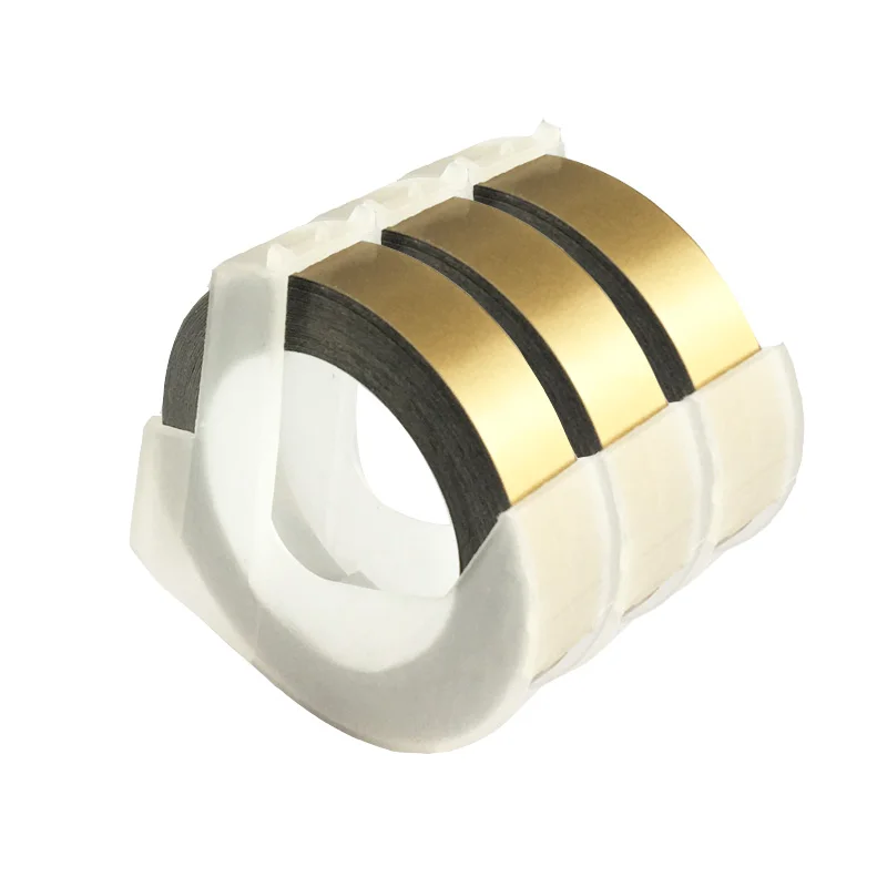 CIDY 3 rolls 9MM 6MM 12MM Dymo 3D Plastic Gold Color Embossing Tapes