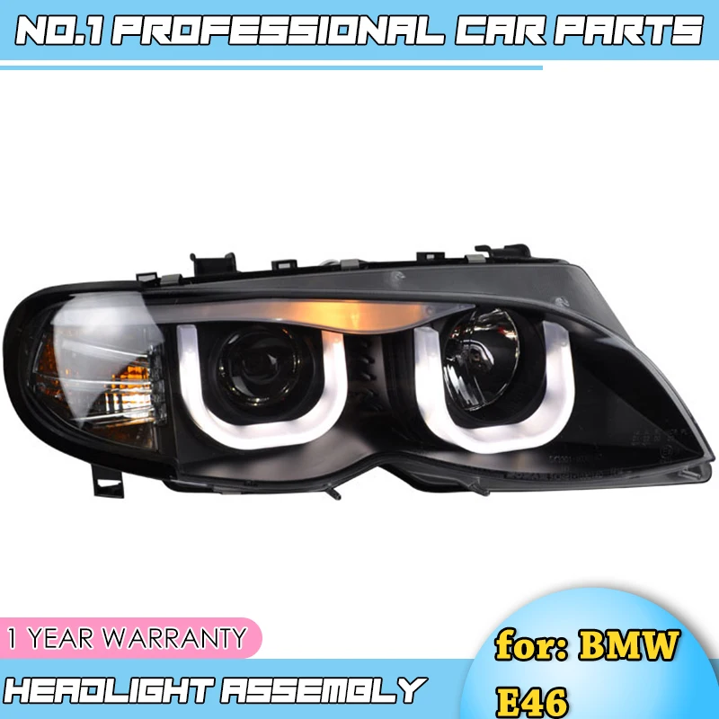 

Car Styling-for E46 318 320 325 330 Headlights 2001-2004 E46 LED Headlight DRL Bi Xenon Lens High Low Beam Parking HID