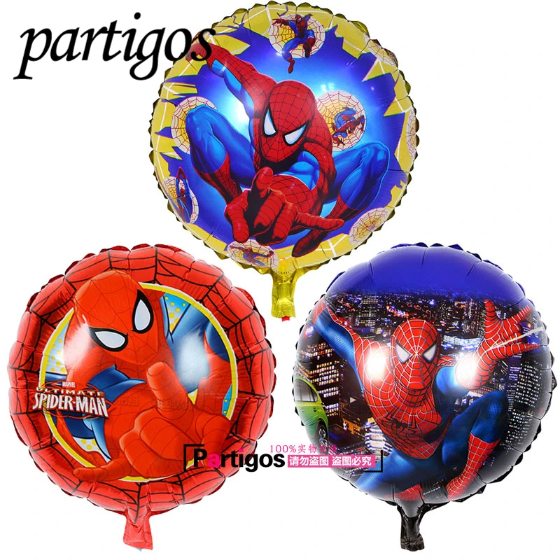 

50pcs/lot 18inch Spiderman balloons hero helium baloons inflatable baby birthday party decoration kids toy globos