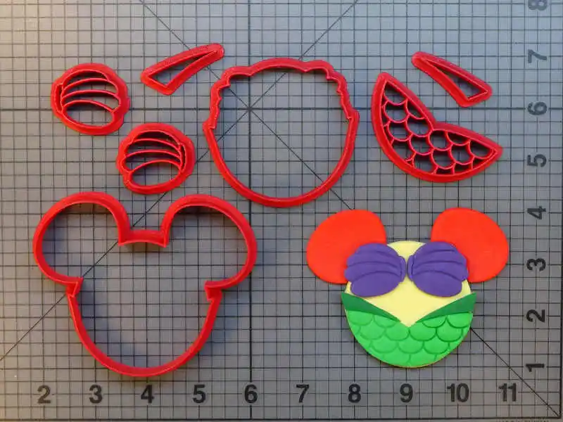 Ariel 2 inch Набор Резак для печенья принцессы на заказ 3D печатные инструменты для резки торта кухонные аксессуары Ариэль Белль инструменты для украшения торта - Цвет: Ariel 2 inch