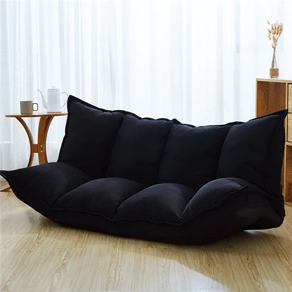 Linen Fabric Upholstery Adjustable Floor Sofa Bed Lounge Sofa Bed Floor Lazy Man Couch Living Room Furniture Video Gaming Sofa