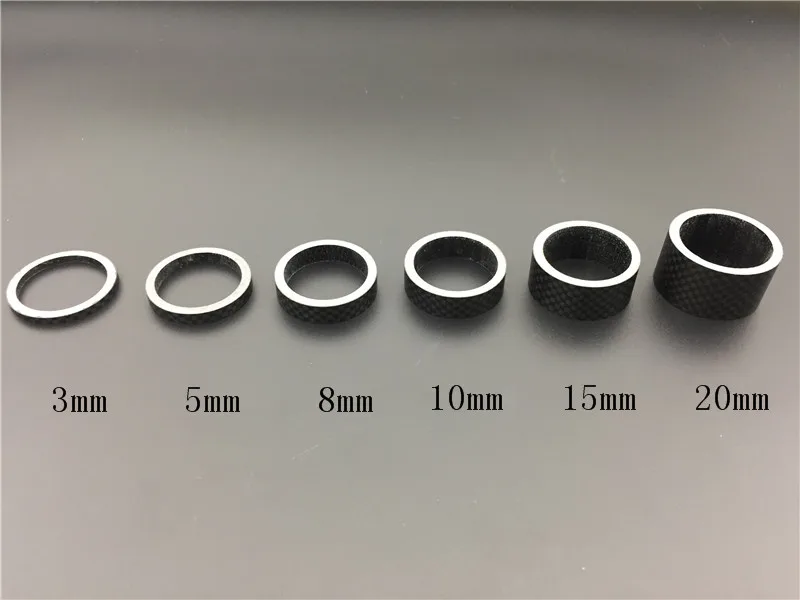 6Pcs matte carbon fiber gasket bicycle bicycle Fork gasket for bicycle