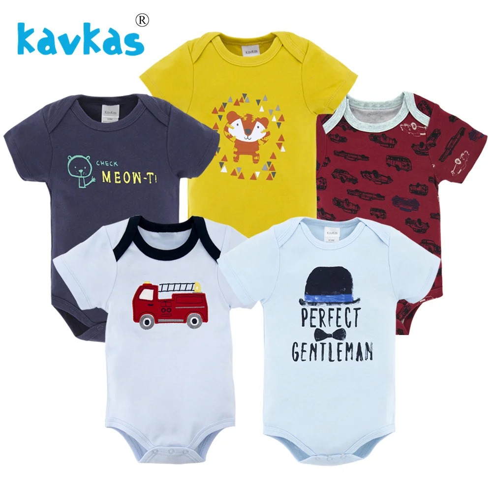 Детские хлопковые боди Kavkas Летний комбинезон с коротким рукавом для