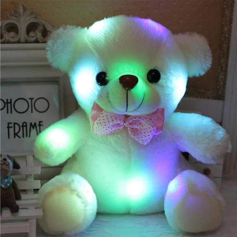 1 шт., 25 см, светящийся плюшевый мишка, игрушки, блестящая кукла-животное, лучший подарок на день рождения для детей, светящиеся игрушки-животные