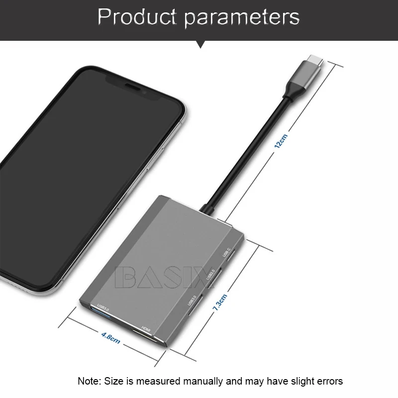 Basix USB C концентратор типа C для мульти USB 3,0 концентратор HDMI адаптер док-станция для MacBook Pro huawei P30/P20 USB-C 3,1 сплиттер 3 порта USB концентратор