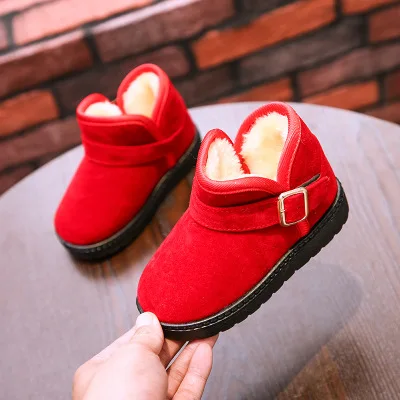 Осенне-зимние детские зимние сапоги; ботинки для девочек; Новинка; бархатная Водонепроницаемая хлопковая обувь для мальчиков; толстые ботинки для девочек