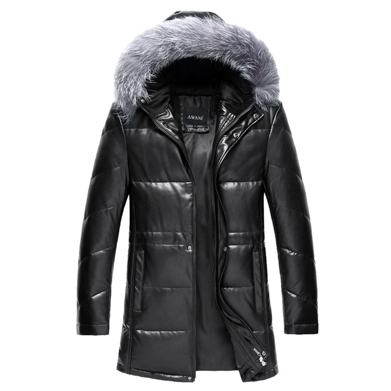 Кожаный Пуховик Мужской Зимний С Капюшоном Купить