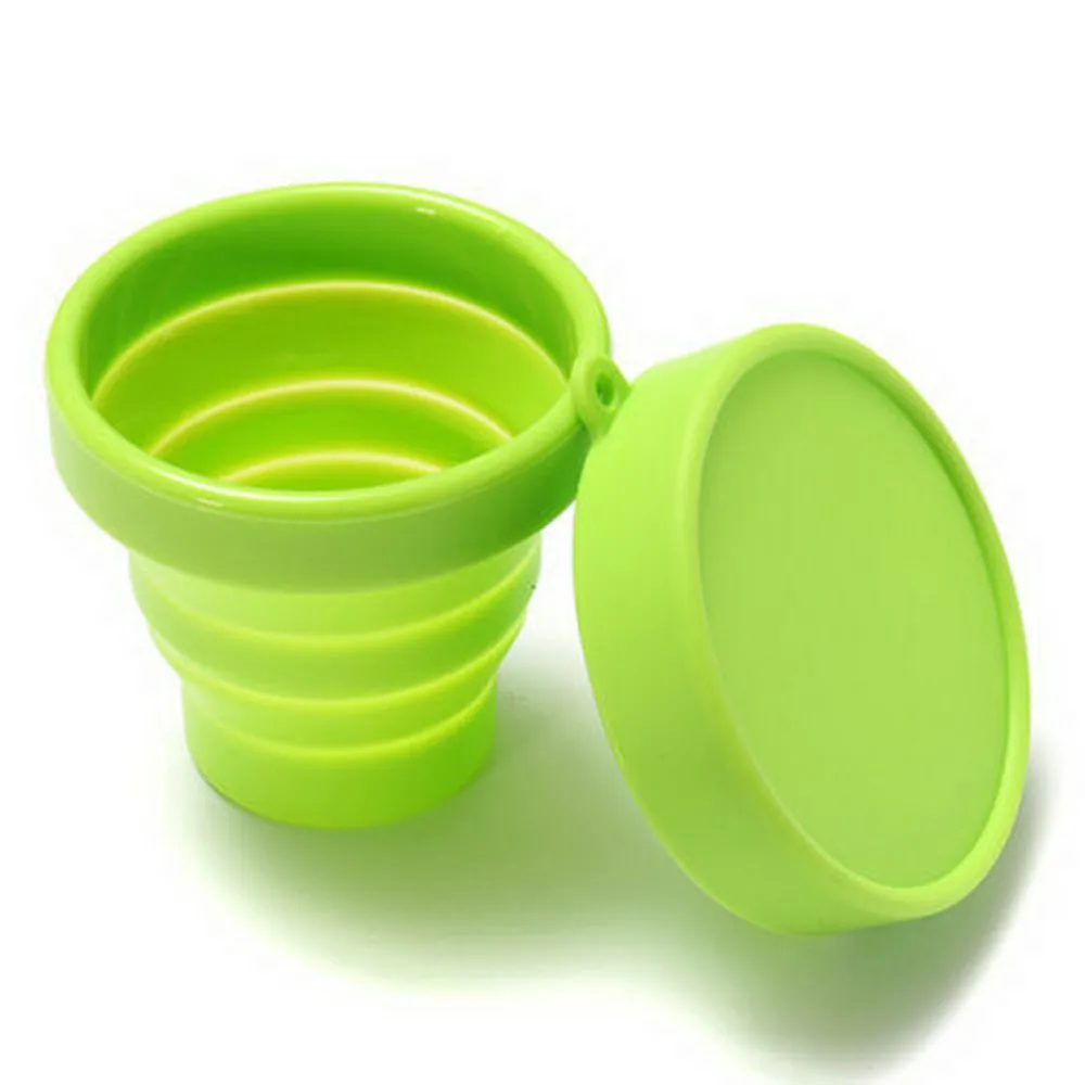 Новинка года! портативная силиконовая телескопическая складная чашка для питья, путешествий, кемпинга# NE920 - Цвет: Зеленый