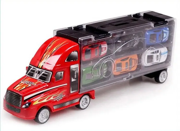 Camion de transport de voiture pour garçons (comprend 12 voitures en alliage métallique) pour enfants (6)