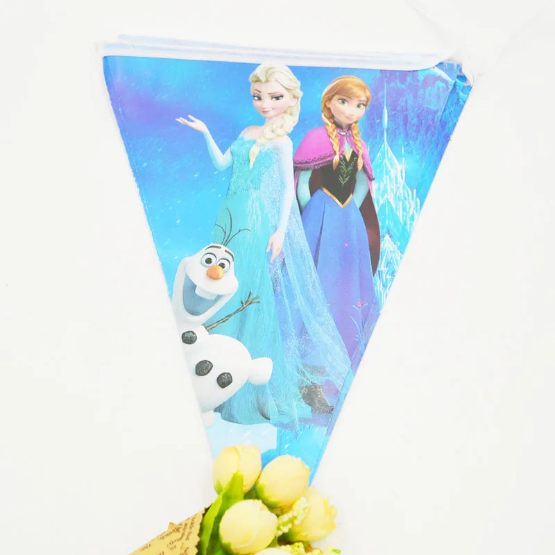 

frozen disney Birthday Party Snow White Theme party supplies Party Pennant Bunting Flag Banners Kids Event disney decoration
