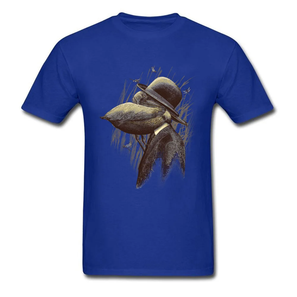FIND THE PELICAN Father Day Pure Cotton O-Neck Tops T Shirt Short Sleeve Summer Tee-Shirts Prevailing Design T-Shirt FIND THE PELICAN blue