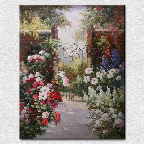 

European styles garden oil painting high quality living room wall paintings for friends home decoration