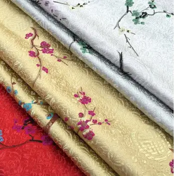 

75cm*100cm Plum brocade fabric costume dress festive kimono silk satin fabric high quality women wedding party decoration fabric