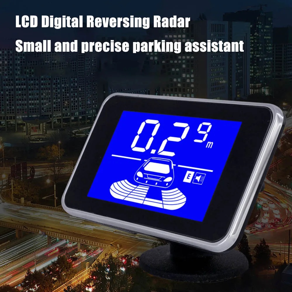 

Car Styling Universal Sensor Parking Car Reverse Backup Radar System Reversing Radar 4 Parking Sensor LCD Display