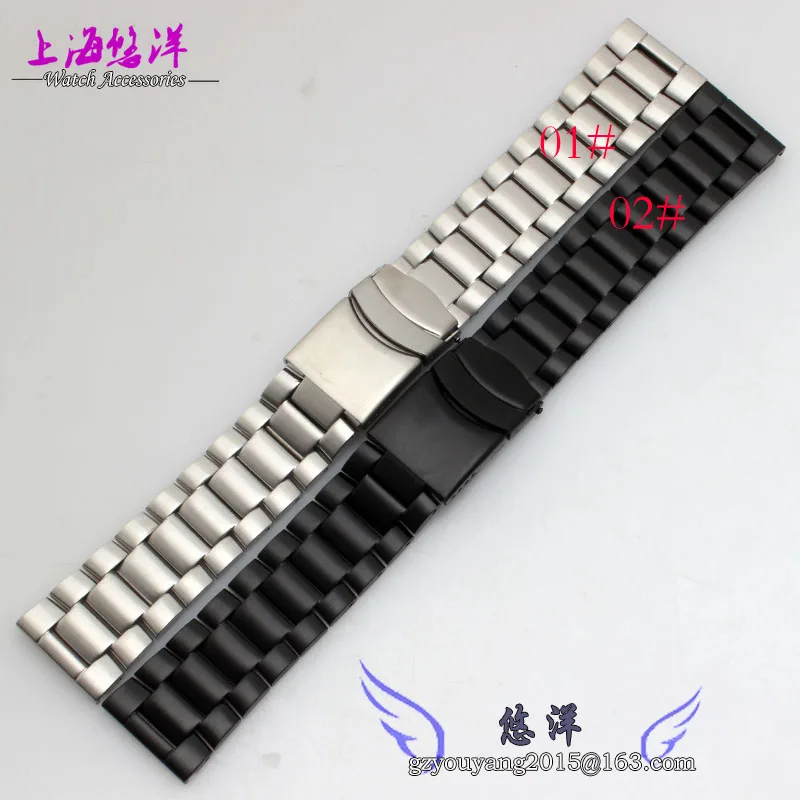 Alternative solid stainless steel 3050 3051 6402 Stainless Steel Watchband Black 23mm