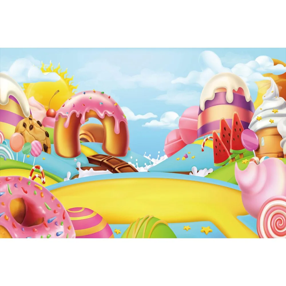 Yeele мороженое дом леденец Candyland ребенок день рождения фотографии задний план индивидуальные фотографические фоны для фотостудии - Цвет: Светло-коричневый