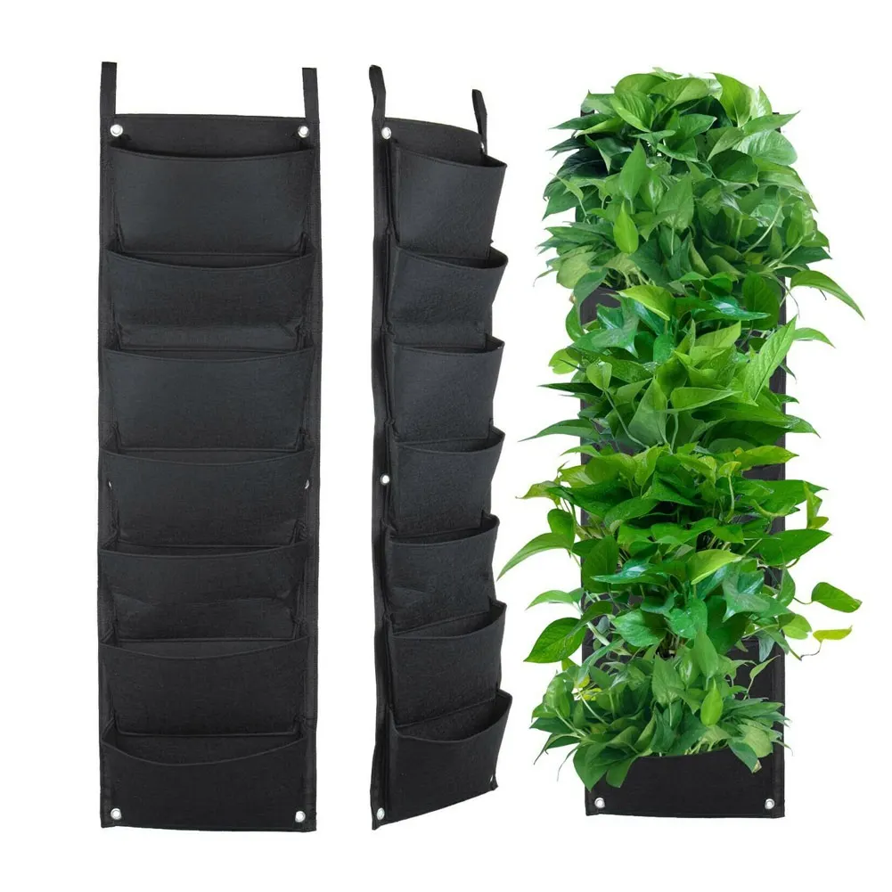 7 Macetas De Bolsillo Pared Vertical Colgante Jardin Planta