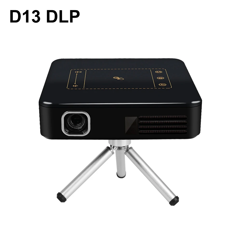 

D13 Android 7.1 Portable Mini DLP Projector with Smart TouchPad WIFI Bluetooth 150ANSI Lumen 4K Proyector LED Beamer Home Cinema