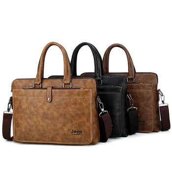 

Men 15 Inch Laptop Briefcase Bag Handbag Shoulder Bags Mens Genuine Leather Briefcase Men's Office Bags Business Computer Bags