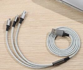 Vogek 3 в 1 USB кабель с Micro usb type C зарядный usb-кабель для освещения Android кабель для зарядки телефона - Цвет: Серый
