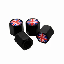 4pcs Black Car Badge Wheel Tire Valve Cap UK England Flag Logo Car Styling Auto Tyre Dust Cap for Audi Ford VW BMW Audi