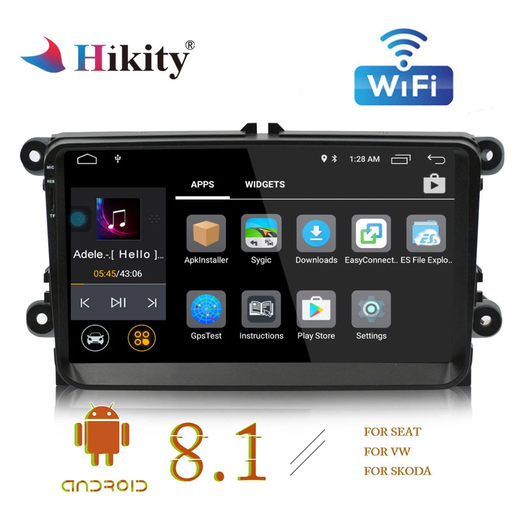 

Hikity Autoradio 2 din GPS Car Radio Android 8.1 Car Multimedia MP5 Player Support Mirror Link and Rear View Camera for VW Cars