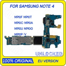 Оригинальная разблокированная материнская плата для samsung Galaxy note 4 N910U N910G N910F N910T N910C N910A N910P/V 32GB с чипами материнская плата