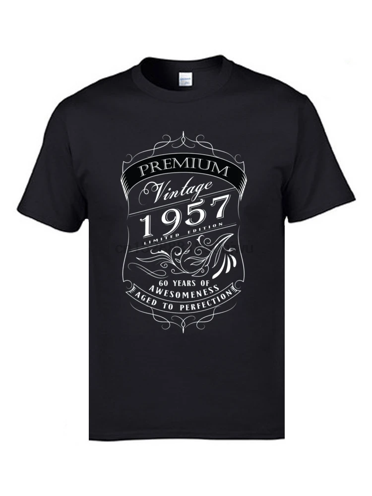 

Print Tops Tees XXXL Father Tshirts Vintage Limited Born 1957 100% Cotton O-Neck T Shirts Mens Top Quality Clothing Shirt