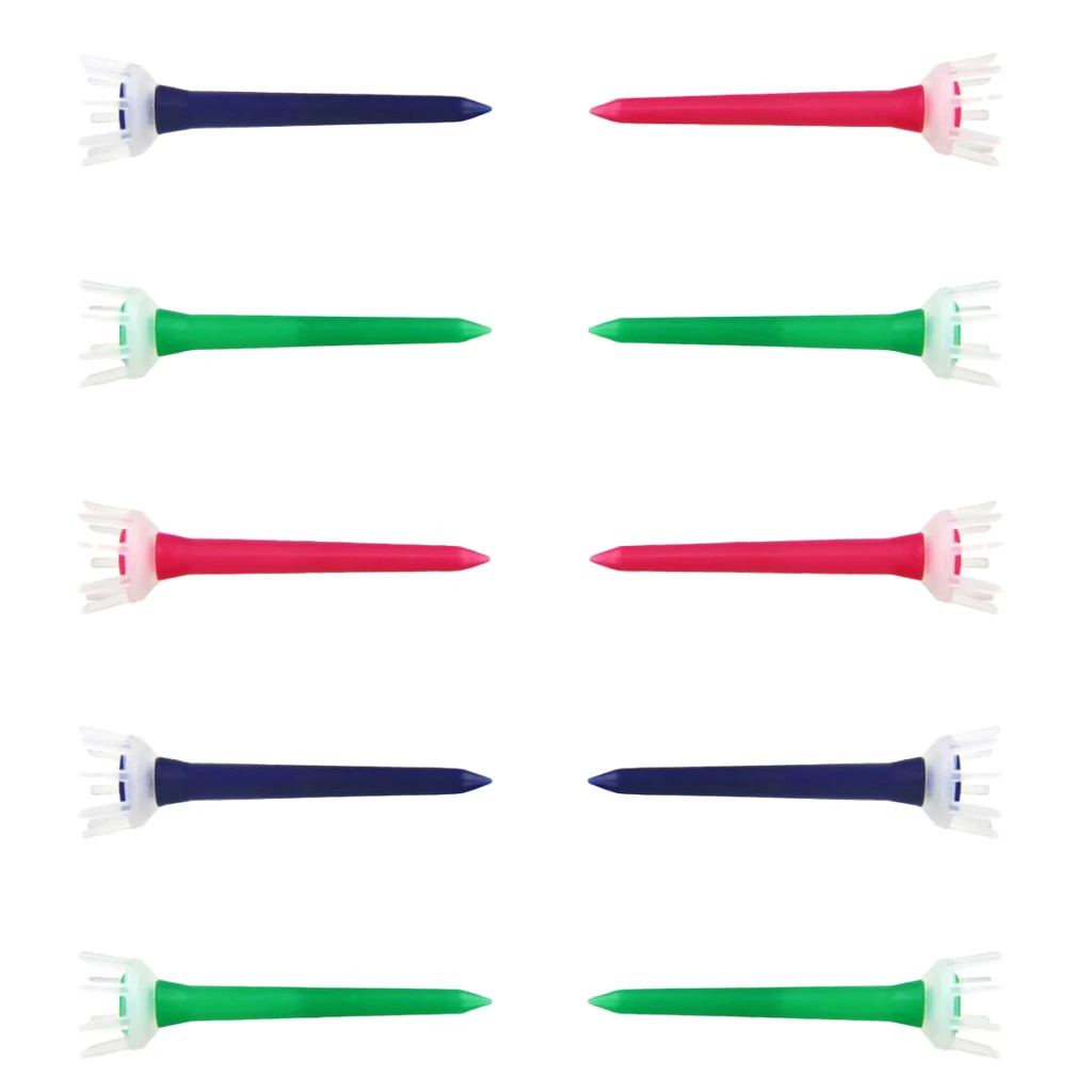 MagiDeal 10 Pieces 80/60mm PE Plastic Golf Tee Tees Club Accessories Ball Nails Holders Golf Ball Nail Holder 