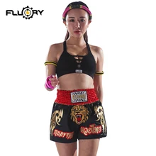 Fluory new released muay thai shorts customed embroidery patches mma shorts boxing shorts