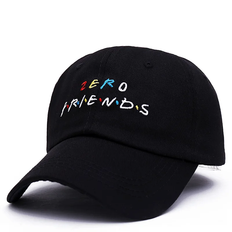 2018 Новая Черная вышитая шляпа ZERO FRIEND Dad регулируемая забавная бейсбольная кепка в