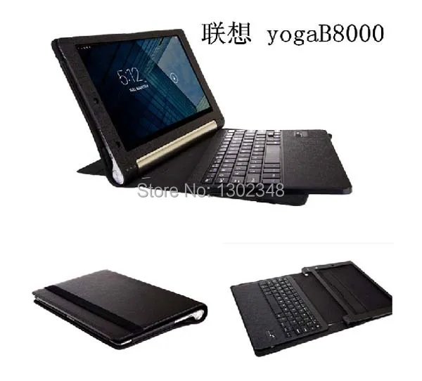 

Support Russian & Other Letter Removable Wireless Bluetooth Keyboard & Leather Stand Case Cover For Lenovo Yoga 10 B8000 10.1
