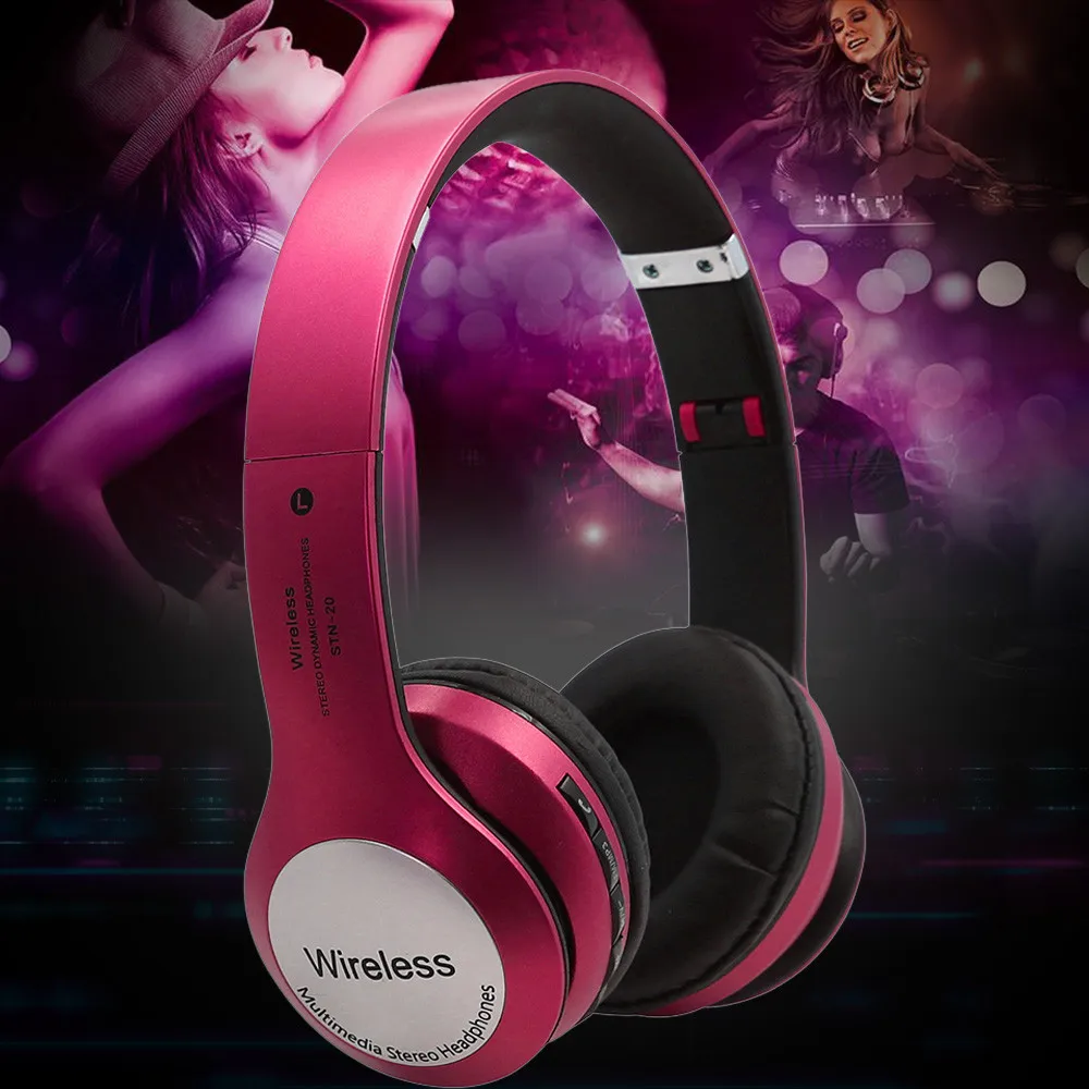 Wireless Headphones Bluetooth 4.1 Headset Noise Cancelling Foldable Adjustable Earphones With Microphone For PC mobile phone#A