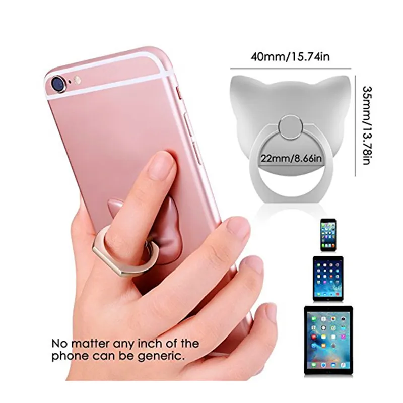 Cute Cartoon Bear/Cat Shaped Ring 360 Degree Metal Finger Ring Holder For iPhone Samsung Cell Phone Holder Ring Tablet Support Cute Cartoon Bear/Cat Shaped Ring 360 Degree Metal Finger Ring Holder For iPhone Samsung Cell Phone Holder Ring Tablet Support