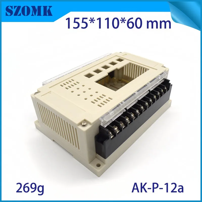 szomk plastic box for electronics project din rail enclosure with connectors terminal blocks electrical plastic outlet boxes control enclosure junction housing (12)