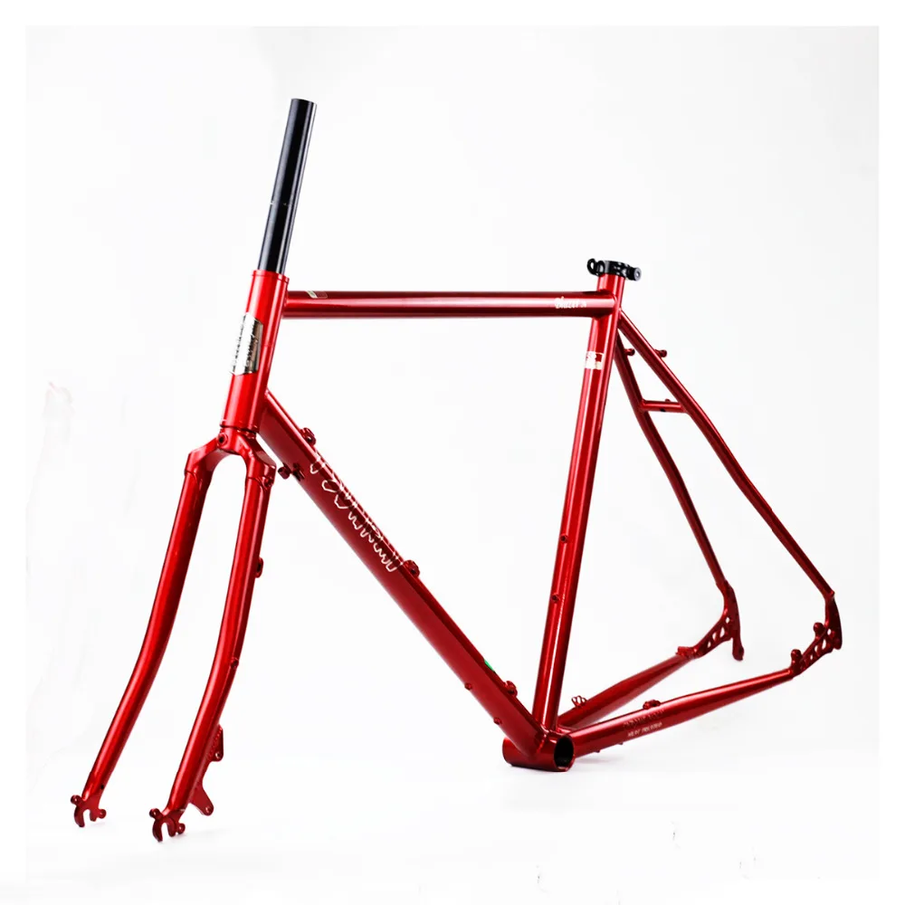 US $256.49 TSUNAMI CRMO Steel 26 Touring Frameset Cyclocross 26er Frame Fork Disc Brake Classic Heating Treated Chrome Bicycle Frames