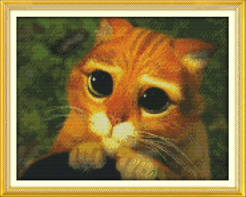 

Lovely cat Printed on Canvas DMC Counted Chinese Cross Stitch Kits printed Cross-stitch set Embroidery Needlework