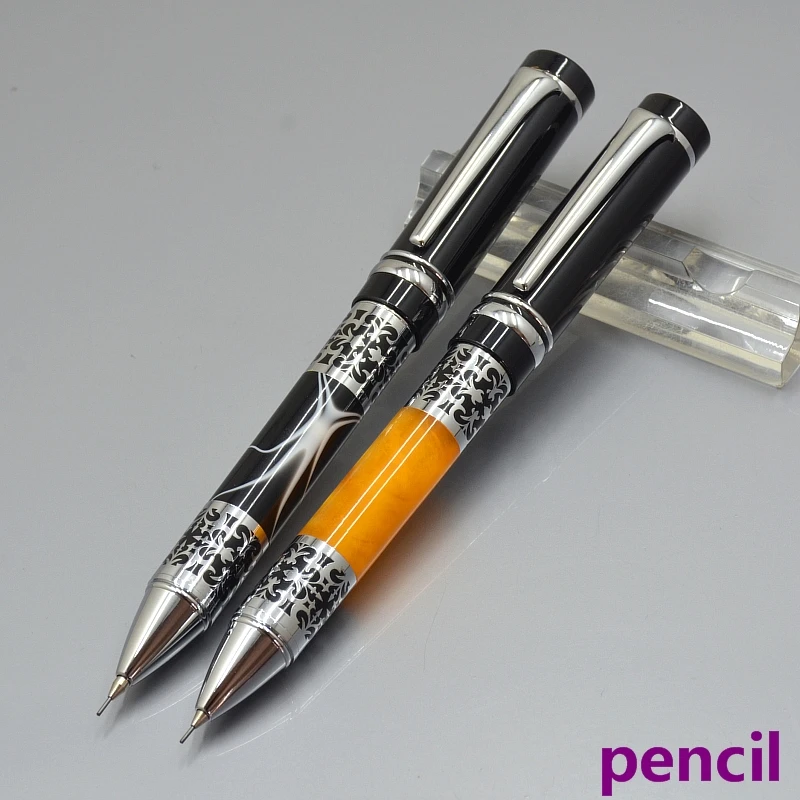 

High quality black / orange 2B mechanical pencil school Office stationery unique erasable refill Pens Gift
