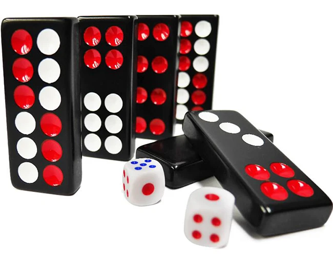 Черный домино 32шт Pai Gow Dominoes настольные игры и 2 кубики настольная игра Domino Board Game