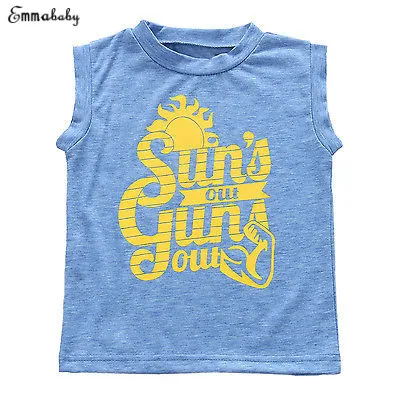 

Emmababy Summer Baby Boys Clothing Toddler Children Clothes Cotton Top Letter Printed Sleeveless Vest