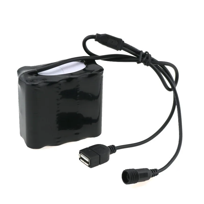 

8 section 18650 battery pack USB plus DC interface LED bicycle headlight power supply bicycle light battery