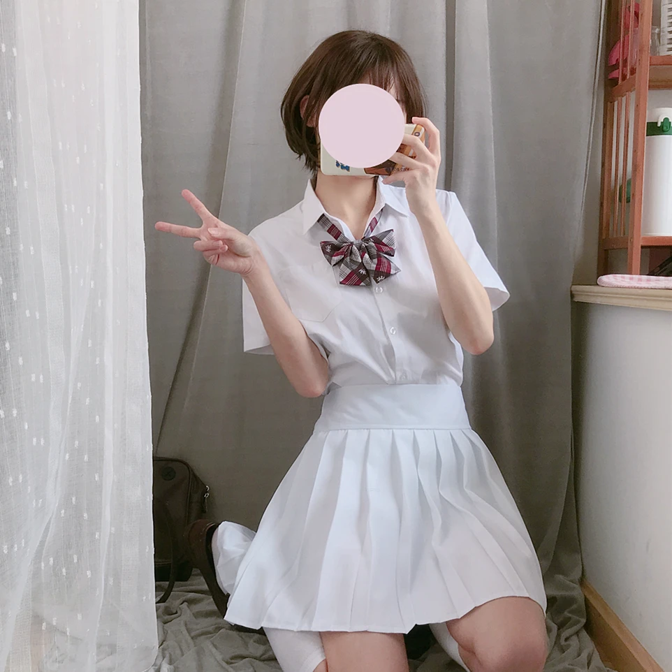 

2019 high quality sailor suit students school uniform for teens preppy style cos uniform jk japanese seifuku bow skirt