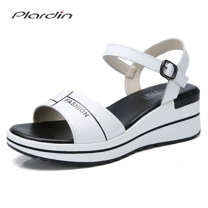 

plardin Women Sandals Female Shoes Woman Summer Wedge Comfortable Sandals Ladies Slip-on Flat Sandals Women plus size Sandalias