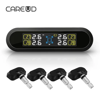 

New Solar TPMS For All Cars Tire Pressure Monitoring System Indicator4 Internal Sensor LCD Screen Car Alarm Wireless TPMS Solar