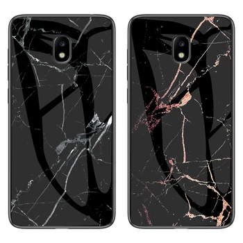 

50pcs/lot For Galaxy J5 2017 J530 J7 2017 J730 Tempered Glass Marble Grain Soft Edge Hard Cover For Samsung Galaxy J3 2017 J330